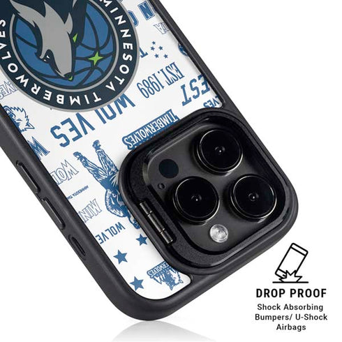NBA Minnesota Timberwolves Historic Blast iPhone 15 Pro Kickstand Case